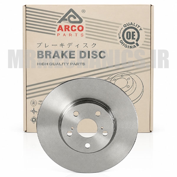 دیسک ترمز چرخ جلو تویوتا کرولا 2008 2009 2010 2011 2012 2013 2014 2015 برند آرکو ARCO